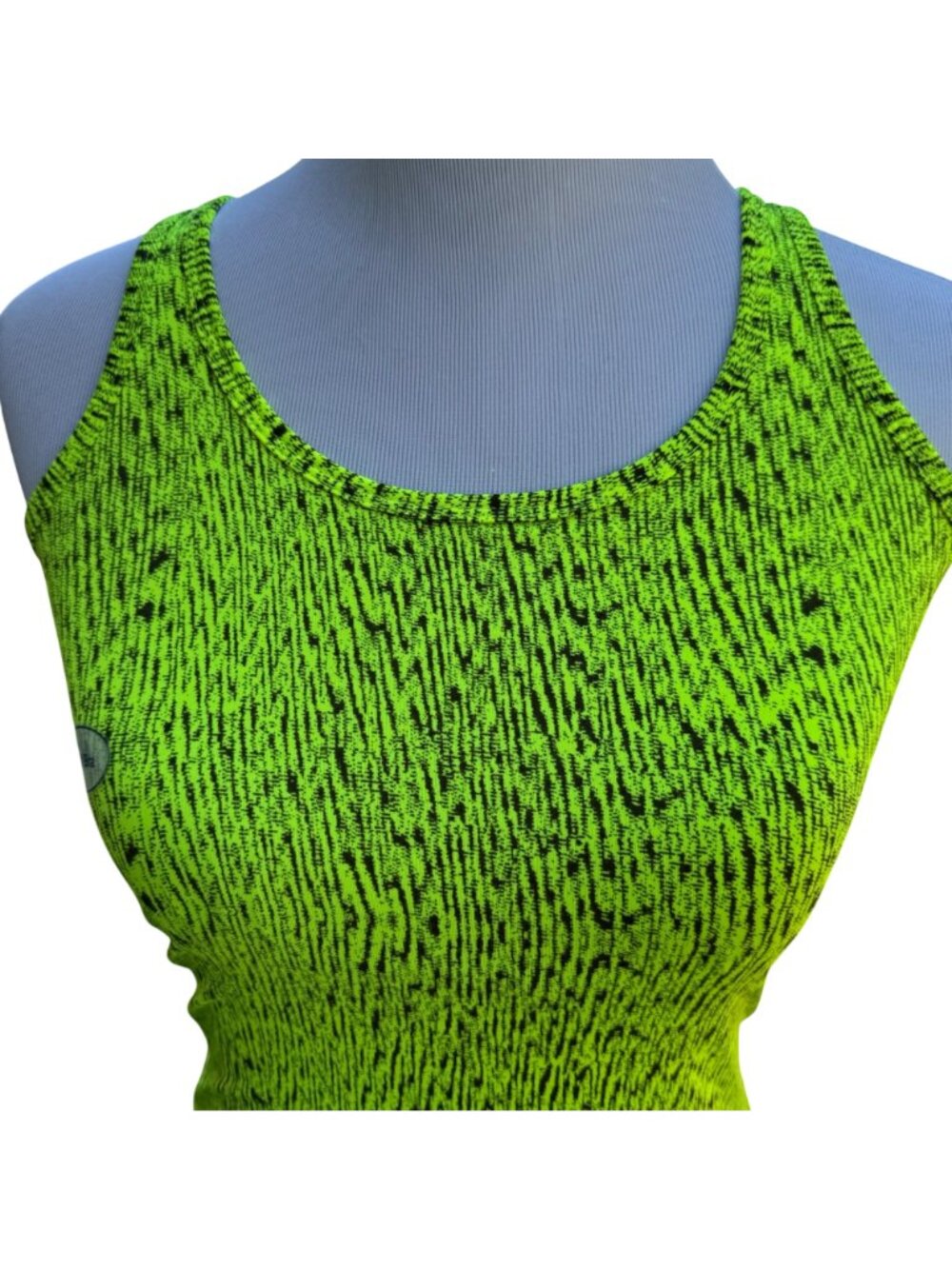 DaDactra Womens Performance Tank Top Neon Yellow/Black S Evapor Tech Activewear - Picture 8 of 16